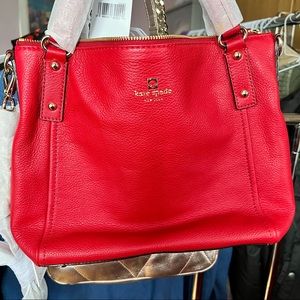 Brand New Red Kate Spade Pine Street Small Kori Leather Shoulder Bag